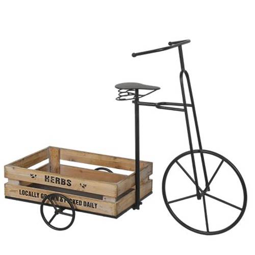 Dreirad Blume schwarz 90x37x70cm