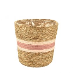 Korb Lizzy rosa/natur D21.5cm H20cm