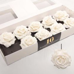 Seiden Wachs Rose weiss soft D12cm (318)