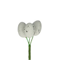 Kiebitzei auf Draht weiss d2.5cm 3st
