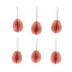 Hänger Ei faltbar rosa x6 D04cm