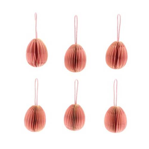 Hänger Ei faltbar rosa x6 D04cm