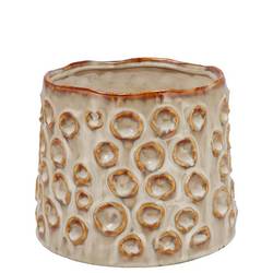 Keramik Übertopf Alora Struktur Sand 13x13x11cm