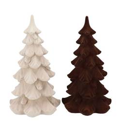 Baum Flock mix braun/creme 15x15x25cm