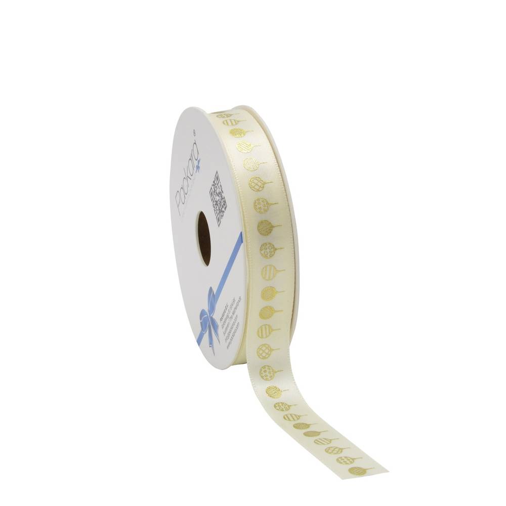 Band Satin Balls creme 15mm 25m