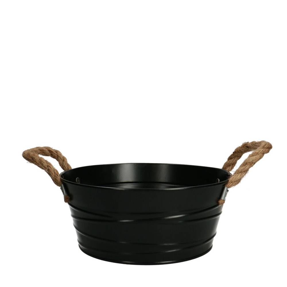 Zink Übertopf Julia schwarz D22cm H10cm