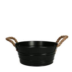 Zink Übertopf Julia schwarz D22cm H10cm