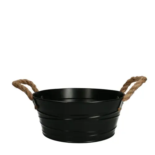 Zink Übertopf Julia schwarz D22cm H10cm