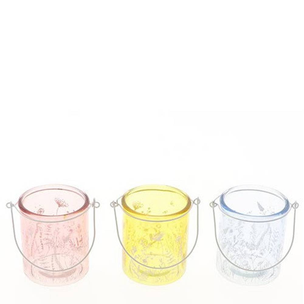 Glas Teelicht Wild Bloom mix D08.5cm H10cm