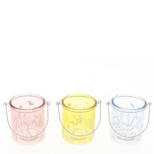 Glas Teelicht Wild Bloom mix D08.5cm H10cm