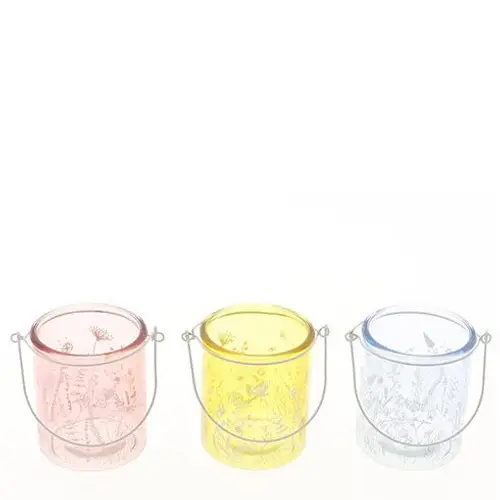 Glas Teelicht Wild Bloom mix D08.5cm H10cm