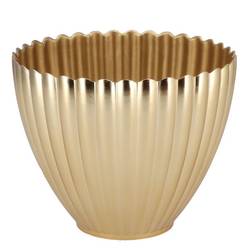 Melamine Übertopf Lisa gold 16x08x13cm