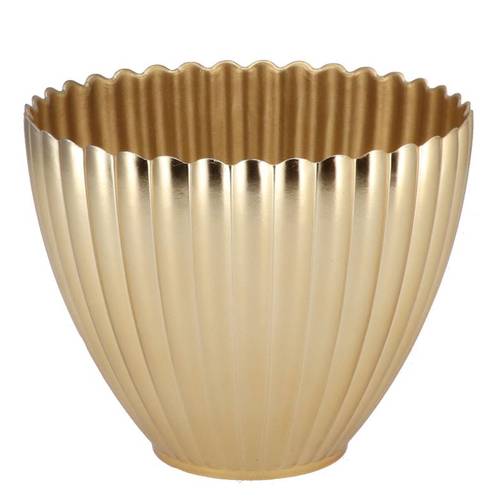 Melamine Übertopf Lisa gold 16x08x13cm