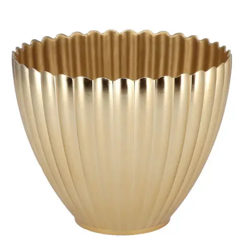 Melamine Übertopf Lisa gold 16x08x13cm