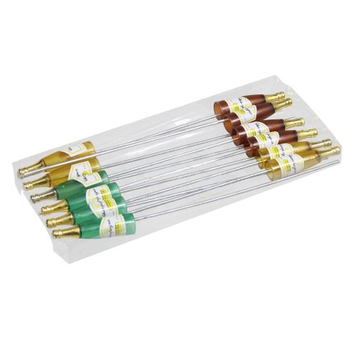 Champagnerflasche auf Stab mix 7.5cm l27cm