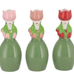 Keramik Vase Lucy Summer mix rosa 09x08x22cm