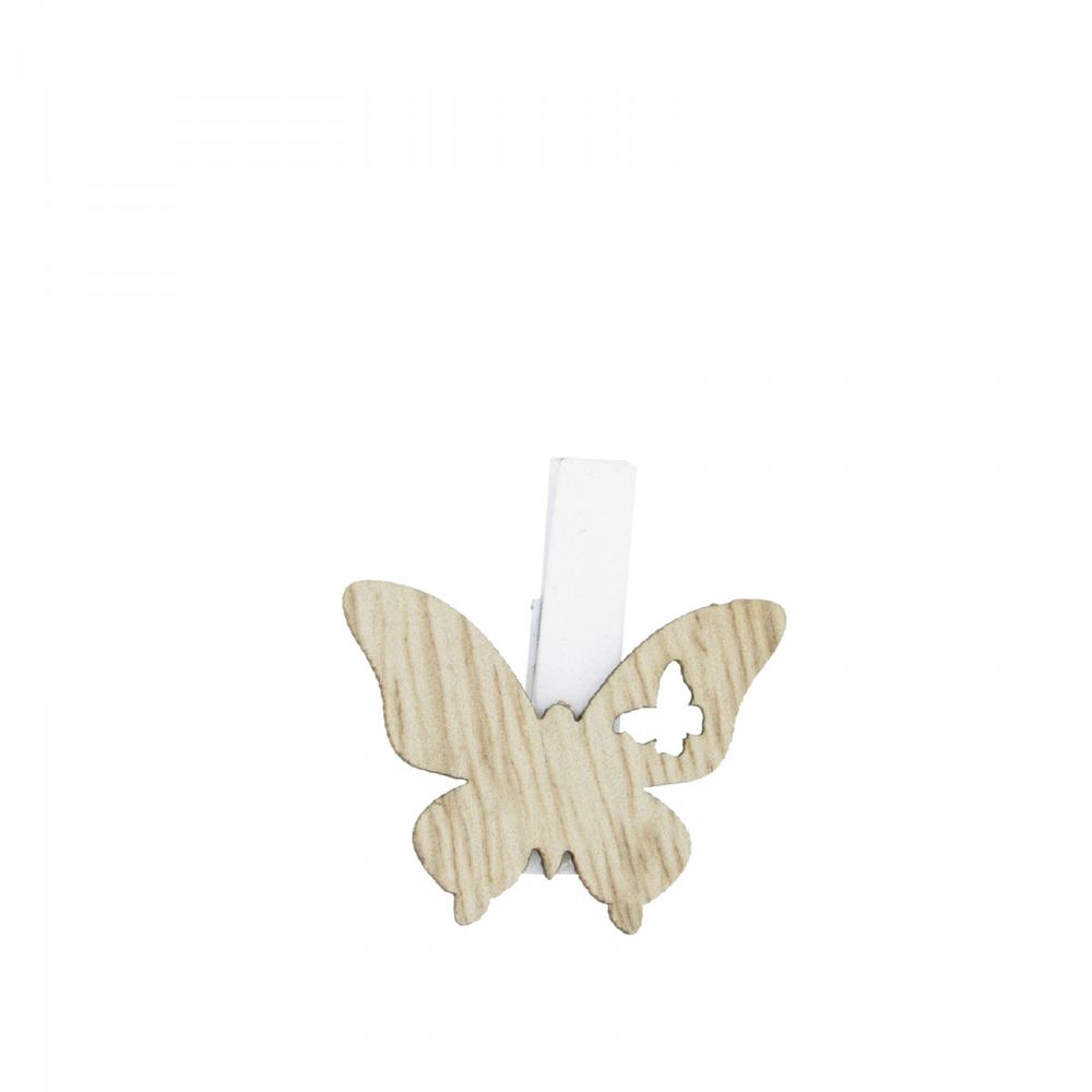 Schmetterling clip natur 03/4cm x36