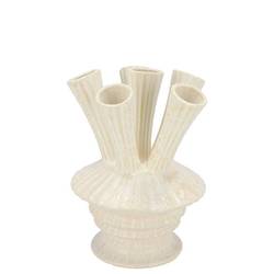 Keramik Vase Maysa Tubes creme 13x13x19cm