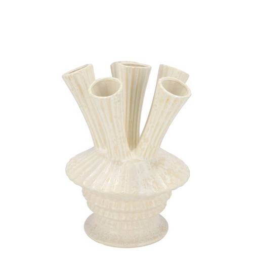 Keramik Vase Maysa Tubes creme 13x13x19cm