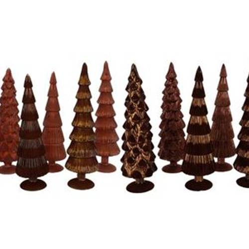 Glas Baum Twinkle Velvet mix braun 10x35cm