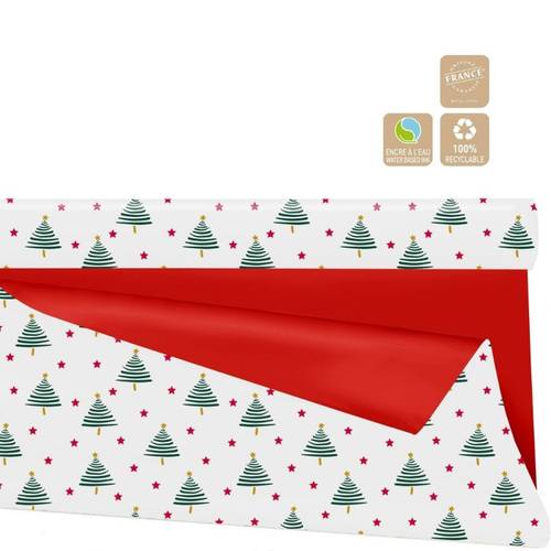 Papier Rolle 80cm 25m Duo Mat Alberi rot/weiss
