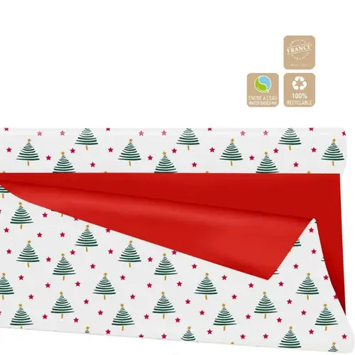 Papier Rolle 80cm 25m Duo Mat Alberi rot/weiss