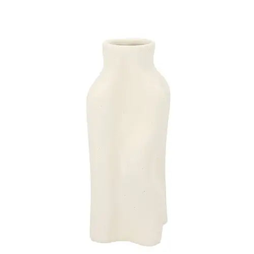 Keramik Vase Junia Wave weiss 13x13x28cm