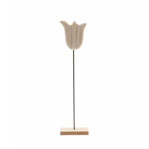 Holz Tulpe auf Stab natur D15cm H60cm