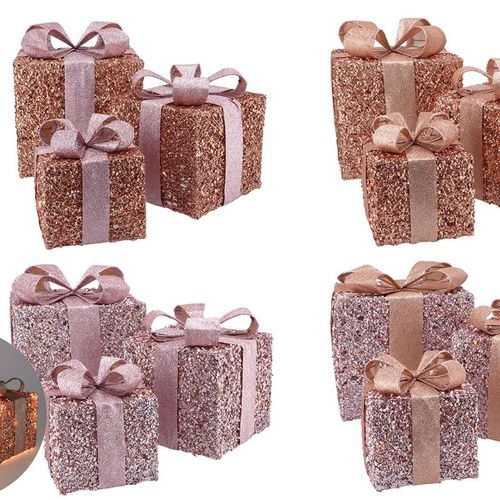 SPARKLE GIFTBOX NUDE MIX 25X20CM Set von 3