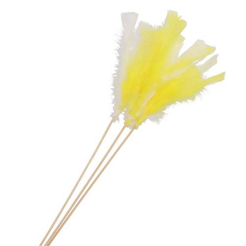Federn auf Stab gelb/weiss mix L50cm x50