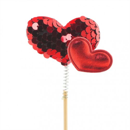 Herz auf Stab Posh rot L10cm D05cm