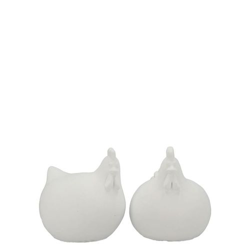 Beton Huhn weiss 07x07x09cm