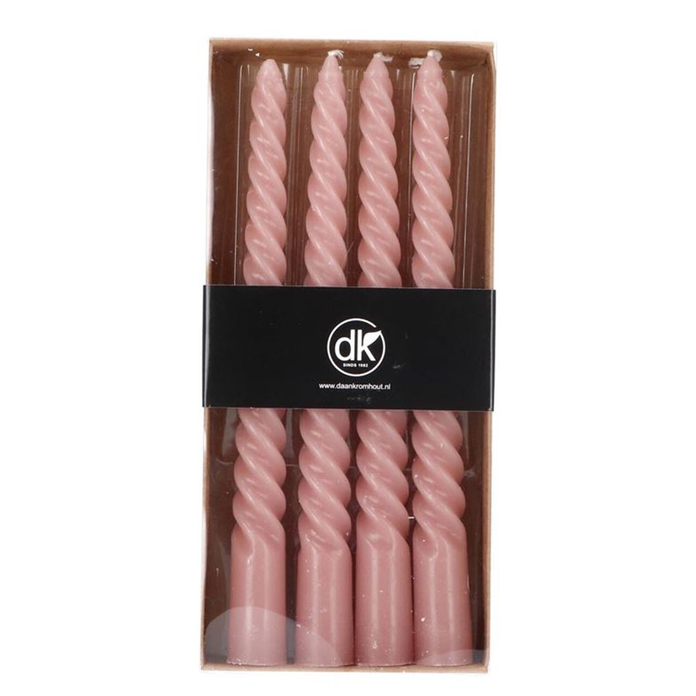 Kerze Crown Twist alt rosa 02x20cm x4