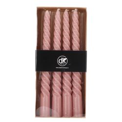 Kerze Crown Twist alt rosa 02x20cm x4