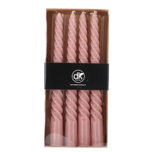 Kerze Crown Twist alt rosa 02x20cm x4