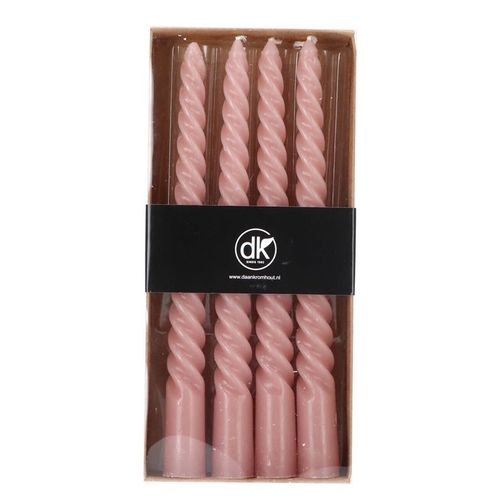 Kerze Crown Twist alt rosa 02x20cm x4