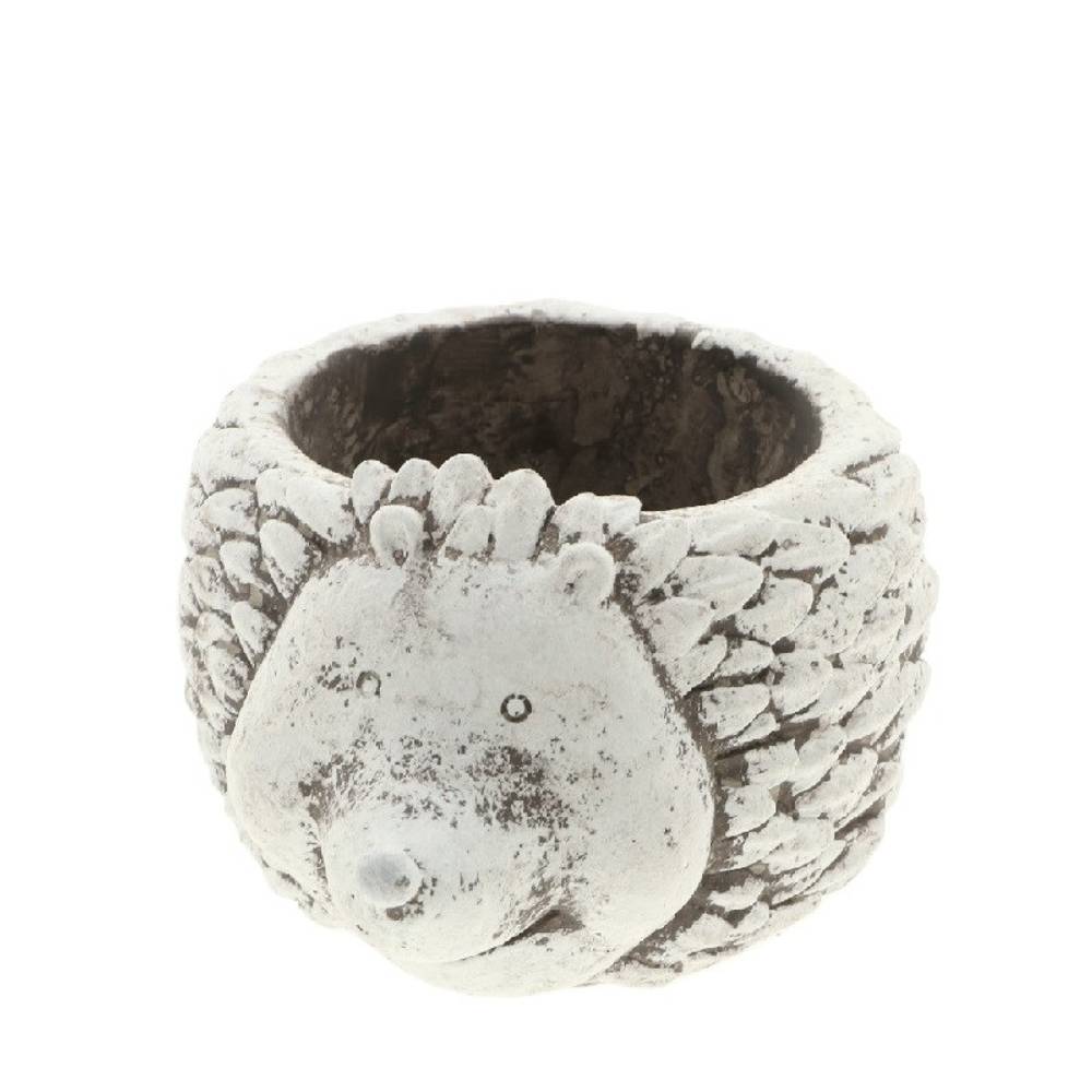 Keramik Topf Igel grau 17x13x11cm