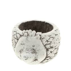 Keramik Topf Igel grau 17x13x11cm
