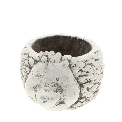 Keramik Topf Igel grau 17x13x11cm