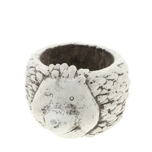 Keramik Topf Igel grau 17x13x11cm