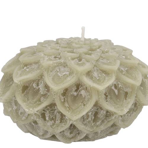 Kerze Dahlia Pistazie grün 12x08cm