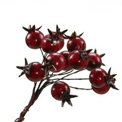 Beere auf Draht dunkel rot D02cm x72