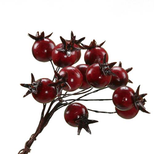 Beere auf Draht dunkel rot D02cm x72