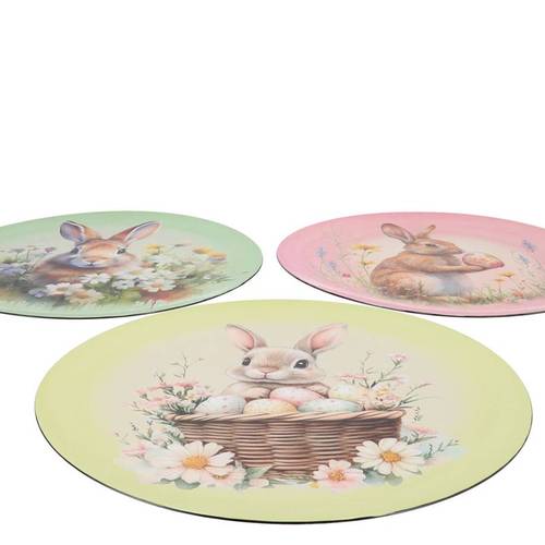 Melamine Teller Rund mix Ostern Hase pastel 40x40x02cm