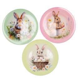 Melamine Teller Rund mix Ostern Hase pastel 40x40x02cm