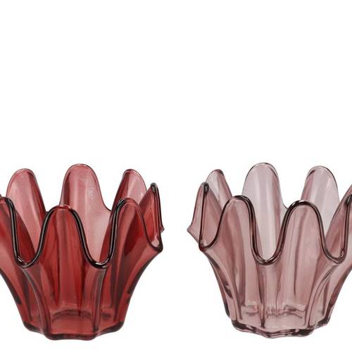 Glas Teelicht Jazz Pink mix D16cm H13 cm