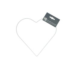 Herz Draht Metall weiss d25cm