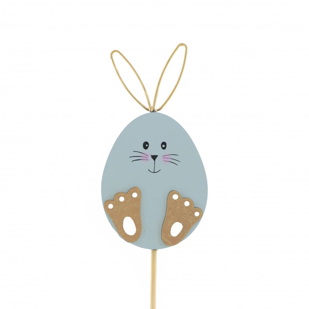 Hase auf Stab Doodle blau 10cm H50cm
