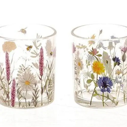 Glas Teelicht Florette mix D07cm H08cm