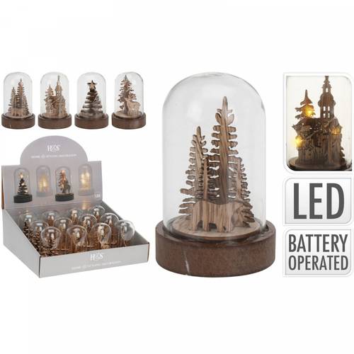 Deko Glocke mit Figur LED mix D05.5cm H09cm